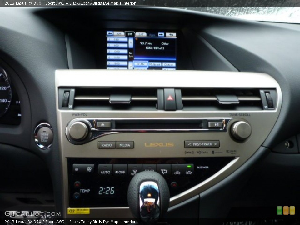 Black/Ebony Birds Eye Maple Interior Controls for the 2013 Lexus RX 350 F Sport AWD #77768039