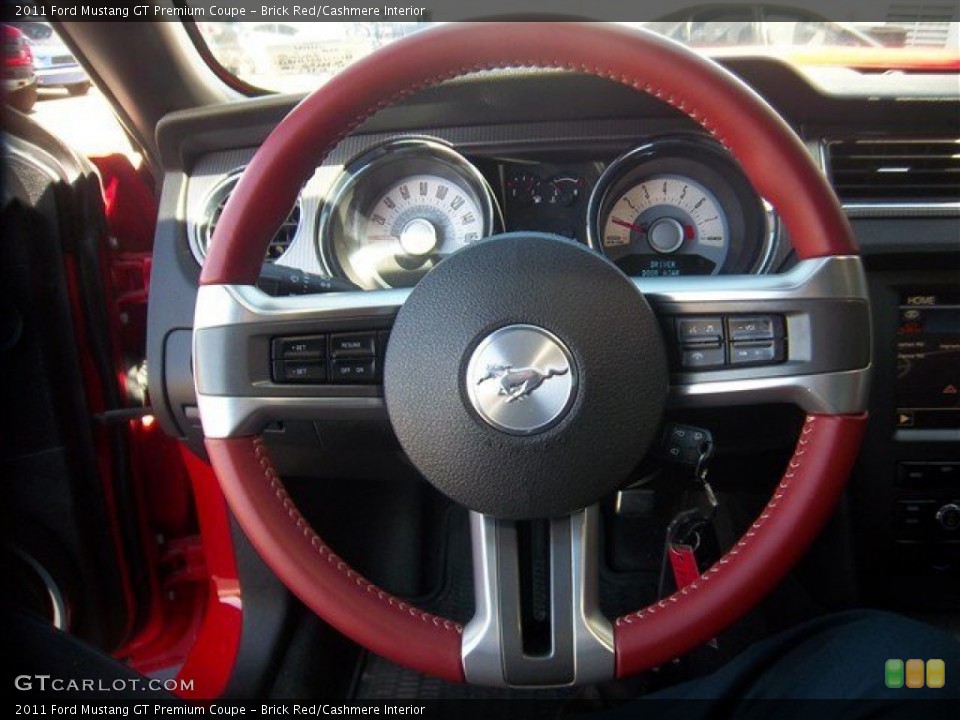 Brick Red/Cashmere Interior Steering Wheel for the 2011 Ford Mustang GT Premium Coupe #77768666