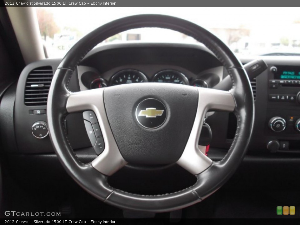 Ebony Interior Steering Wheel for the 2012 Chevrolet Silverado 1500 LT Crew Cab #77769017