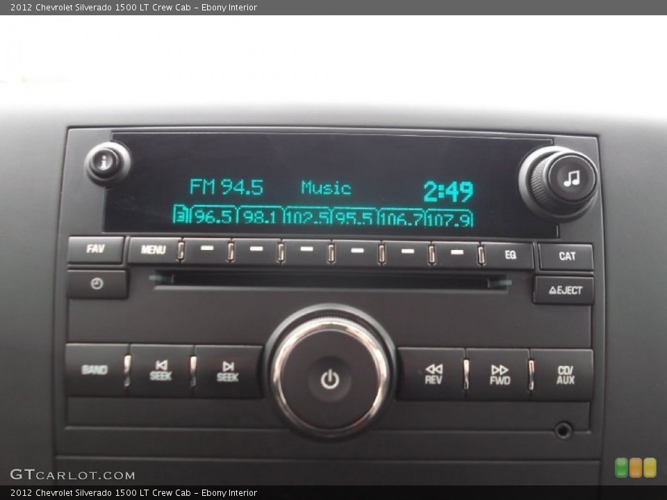 Ebony Interior Audio System for the 2012 Chevrolet Silverado 1500 LT Crew Cab #77769095