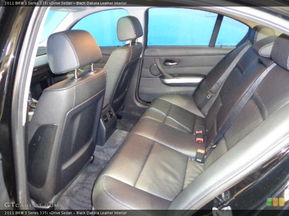 Black Dakota Leather Interior Rear Seat for the 2011 BMW 3 Series 335i xDrive Sedan #77769461