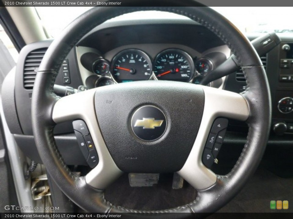 Ebony Interior Steering Wheel for the 2010 Chevrolet Silverado 1500 LT Crew Cab 4x4 #77772557