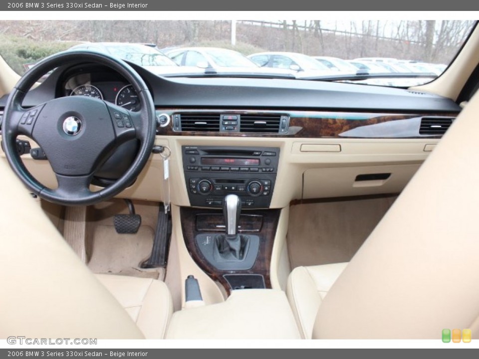 Beige Interior Dashboard for the 2006 BMW 3 Series 330xi Sedan #77773728