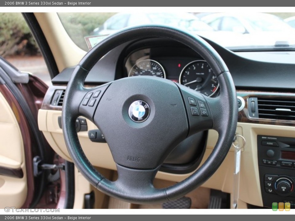 Beige Interior Steering Wheel for the 2006 BMW 3 Series 330xi Sedan #77773787