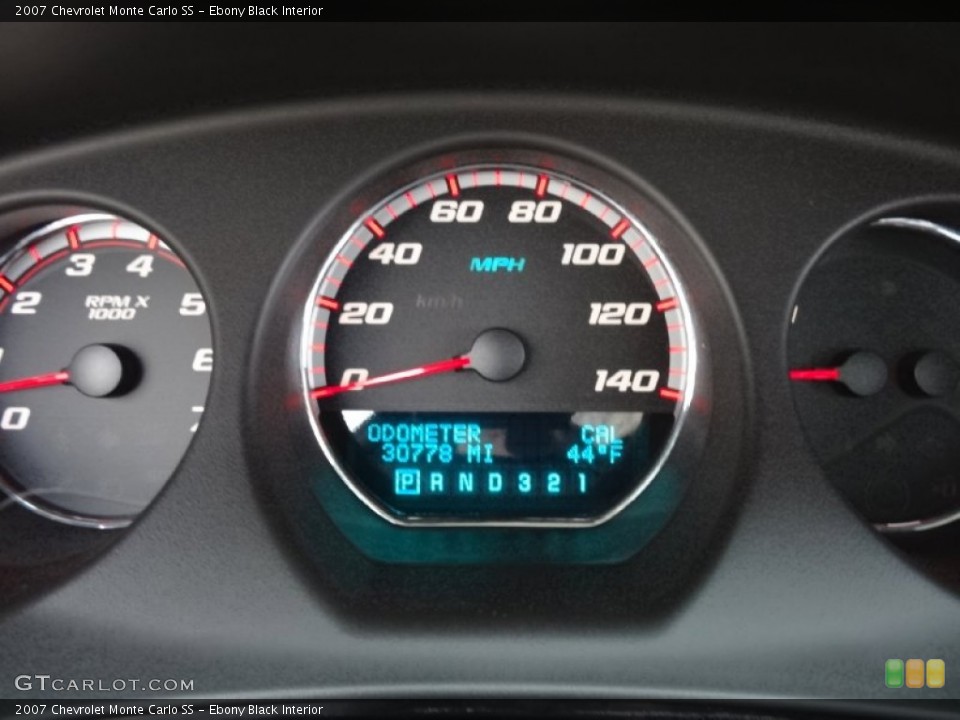 Ebony Black Interior Gauges for the 2007 Chevrolet Monte Carlo SS #77774578