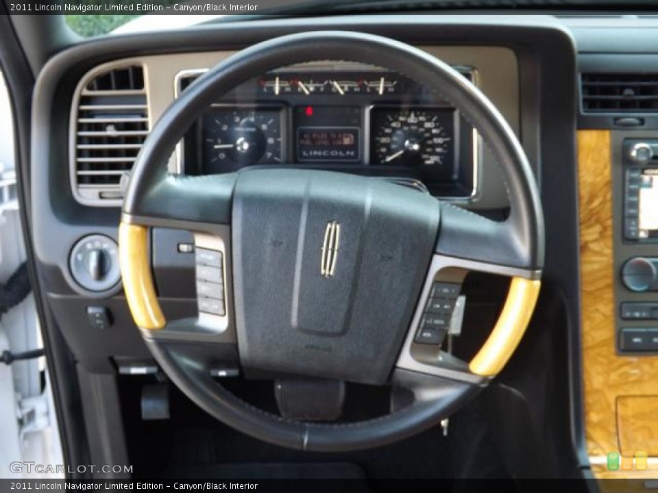 Canyon/Black Interior Steering Wheel for the 2011 Lincoln Navigator Limited Edition #77774961