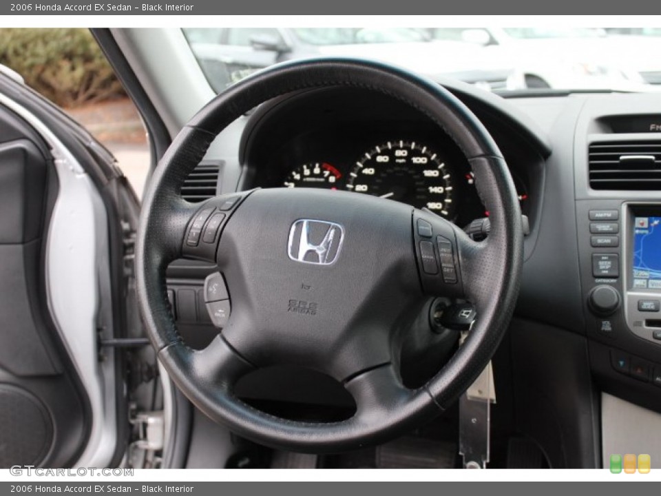 Black Interior Steering Wheel for the 2006 Honda Accord EX Sedan #77775179