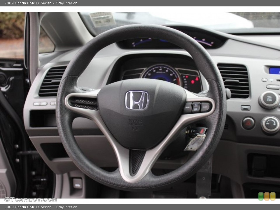 Gray Interior Steering Wheel for the 2009 Honda Civic LX Sedan #77777276