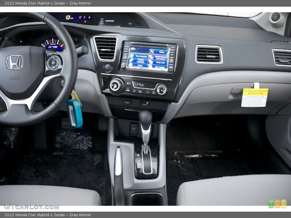 Gray Interior Dashboard for the 2013 Honda Civic Hybrid-L Sedan #77777684