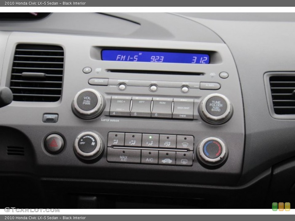 Black Interior Controls for the 2010 Honda Civic LX-S Sedan #77777783