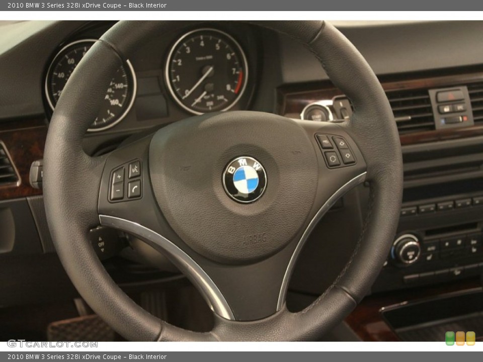 Black Interior Steering Wheel for the 2010 BMW 3 Series 328i xDrive Coupe #77777994