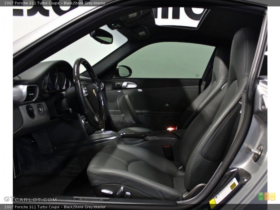 Black/Stone Grey Interior Front Seat for the 2007 Porsche 911 Turbo Coupe #77779946