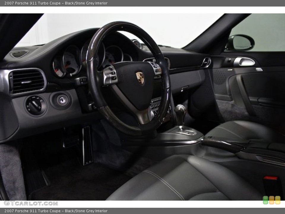 Black/Stone Grey Interior Prime Interior for the 2007 Porsche 911 Turbo Coupe #77780095