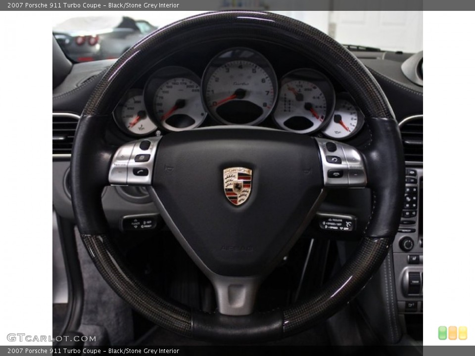 Black/Stone Grey Interior Steering Wheel for the 2007 Porsche 911 Turbo Coupe #77780159