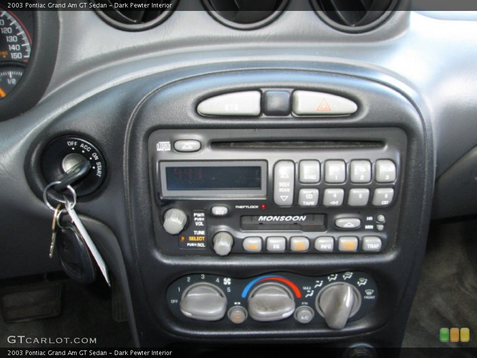 Dark Pewter Interior Controls for the 2003 Pontiac Grand Am GT Sedan #77785816