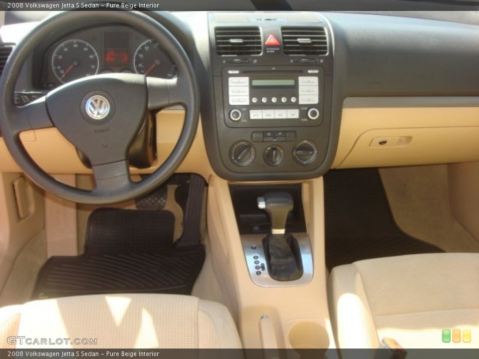 Pure Beige Interior Dashboard for the 2008 Volkswagen Jetta S Sedan #77786945