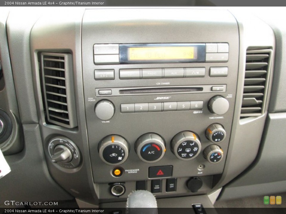 Graphite/Titanium Interior Controls for the 2004 Nissan Armada LE 4x4 #77787542
