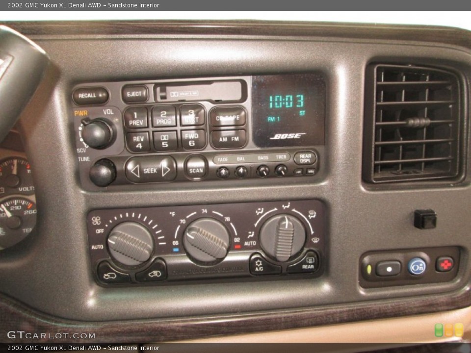 Sandstone Interior Controls for the 2002 GMC Yukon XL Denali AWD #77790503