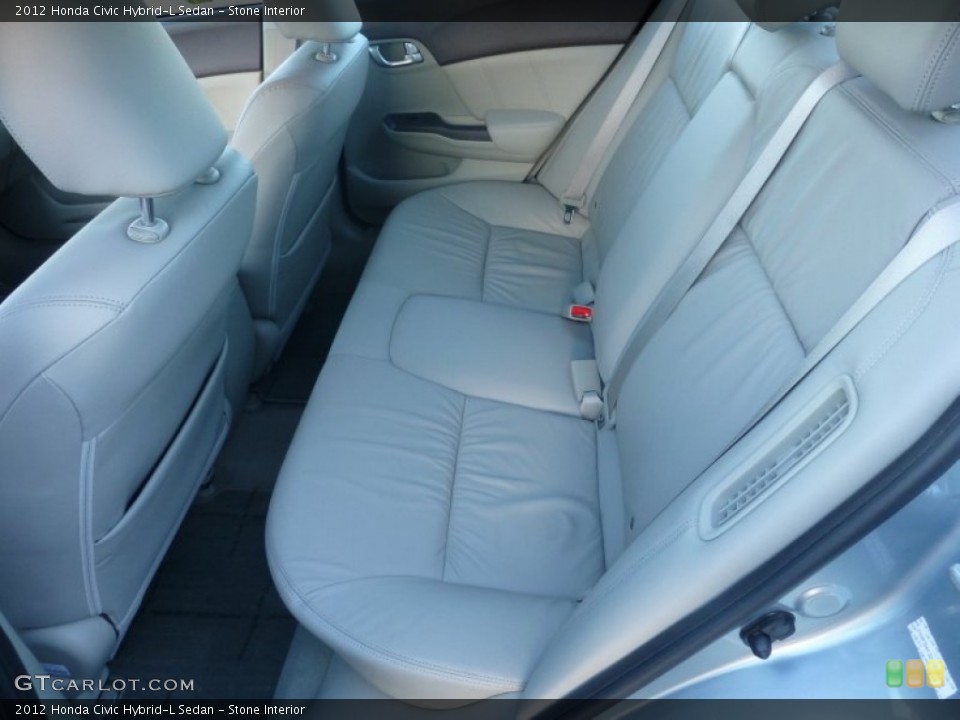 Stone Interior Rear Seat for the 2012 Honda Civic Hybrid-L Sedan #77793989