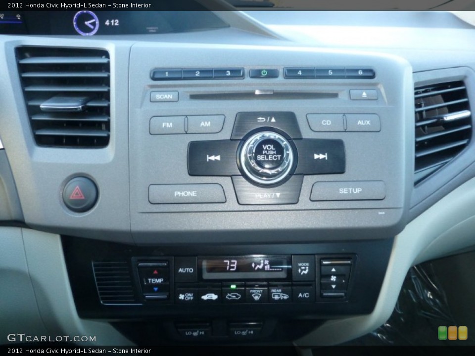 Stone Interior Controls for the 2012 Honda Civic Hybrid-L Sedan #77794109