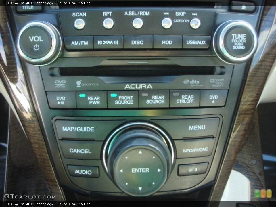 Taupe Gray Interior Controls for the 2010 Acura MDX Technology #77796194