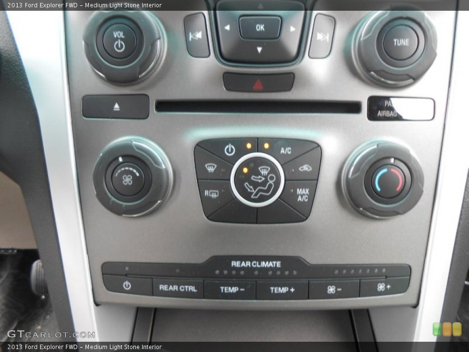 Medium Light Stone Interior Controls for the 2013 Ford Explorer FWD #77799824