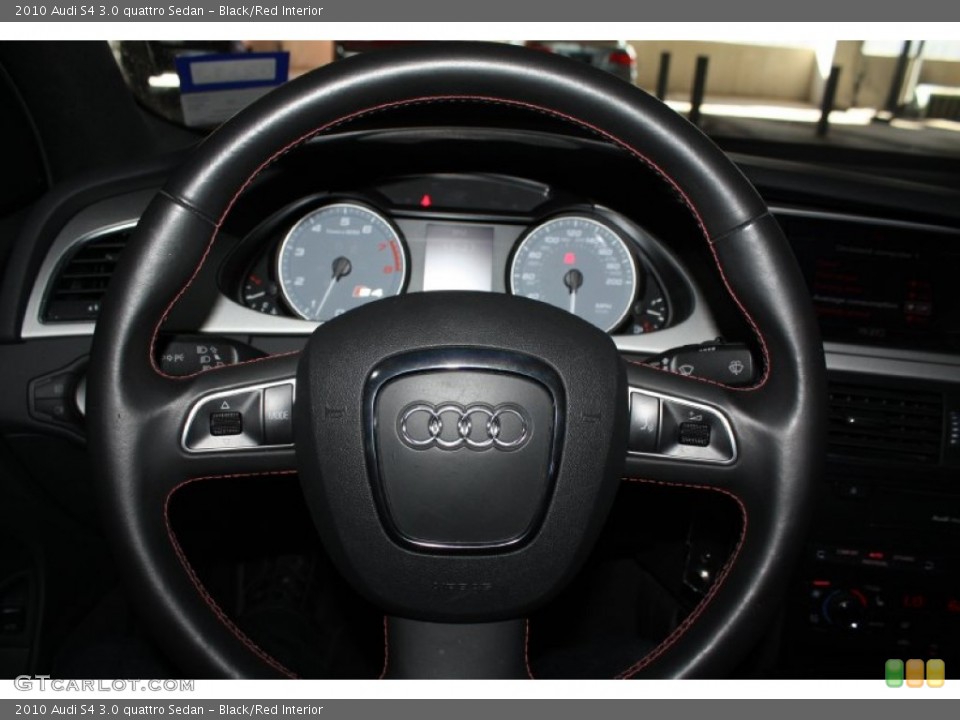 Black/Red Interior Steering Wheel for the 2010 Audi S4 3.0 quattro Sedan #77799838