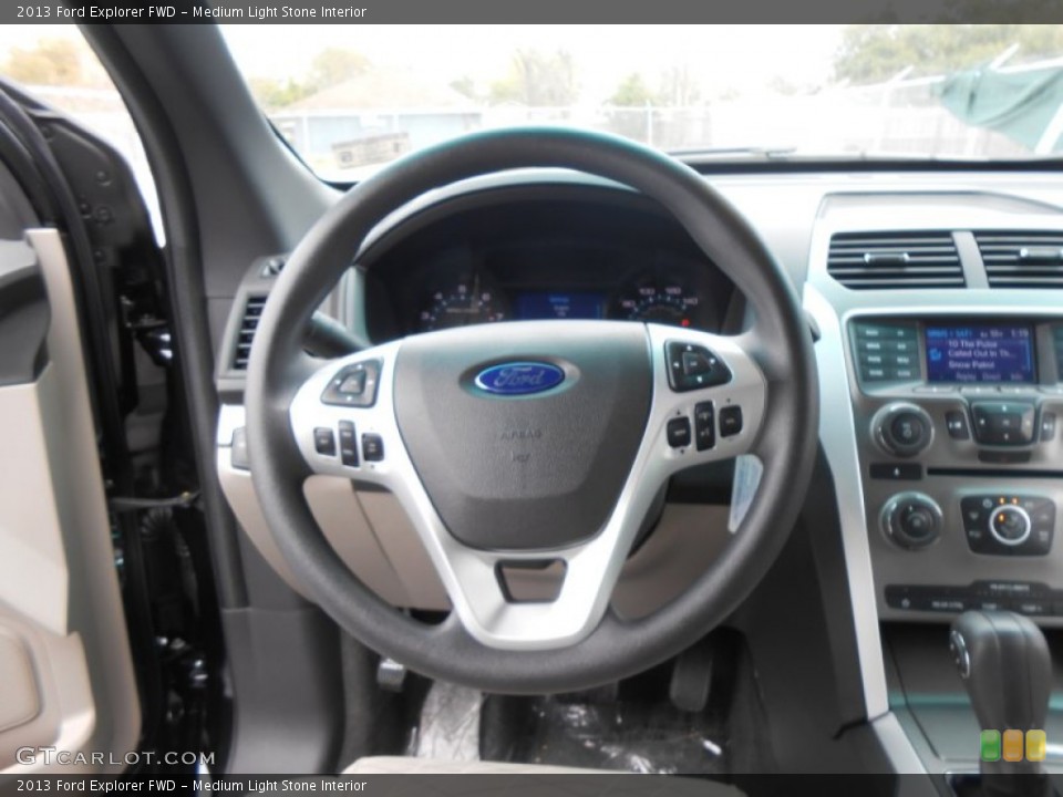 Medium Light Stone Interior Steering Wheel for the 2013 Ford Explorer FWD #77799863