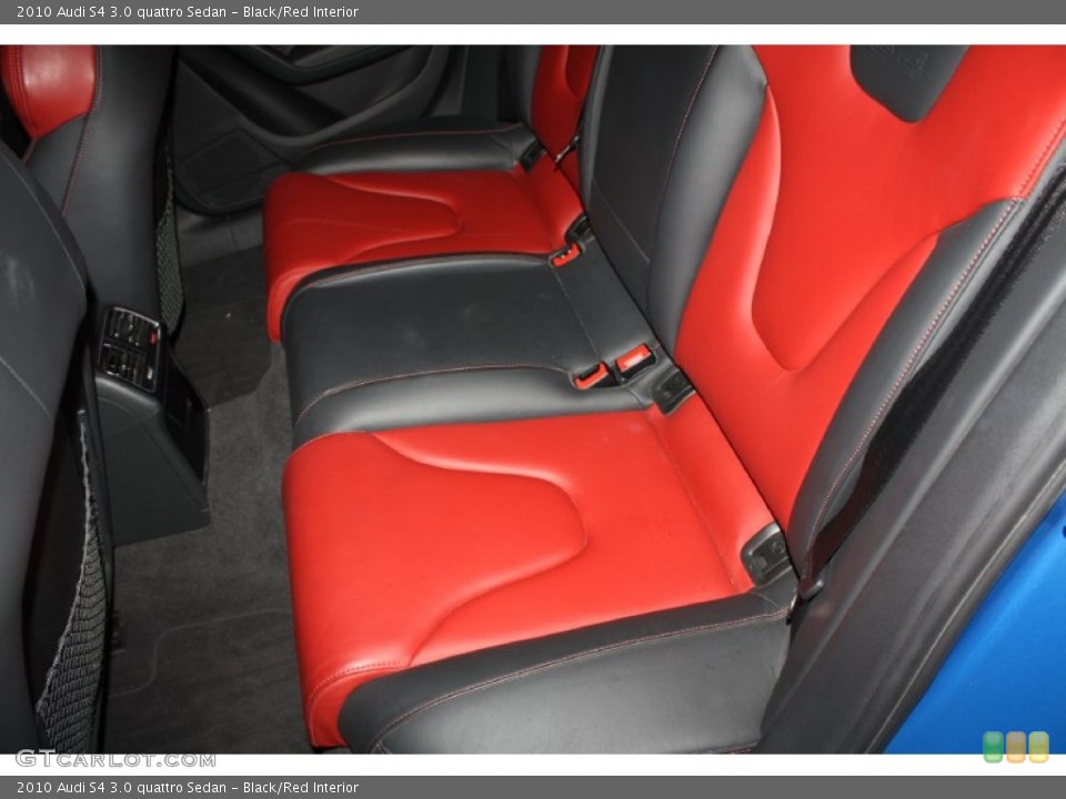 Black/Red Interior Rear Seat for the 2010 Audi S4 3.0 quattro Sedan #77799950