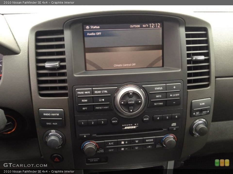 Graphite Interior Controls for the 2010 Nissan Pathfinder SE 4x4 #77800895