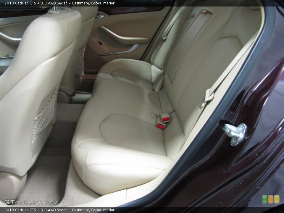 Cashmere/Cocoa Interior Rear Seat for the 2010 Cadillac CTS 4 3.0 AWD Sedan #77801122
