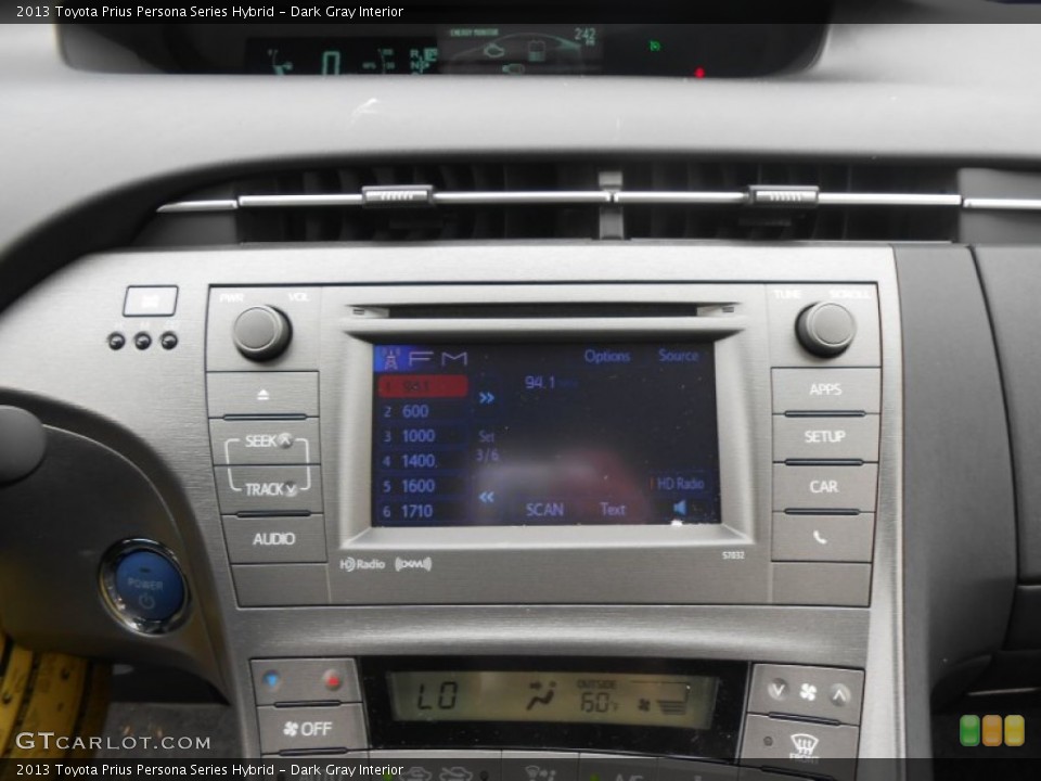 Dark Gray Interior Controls for the 2013 Toyota Prius Persona Series Hybrid #77802491