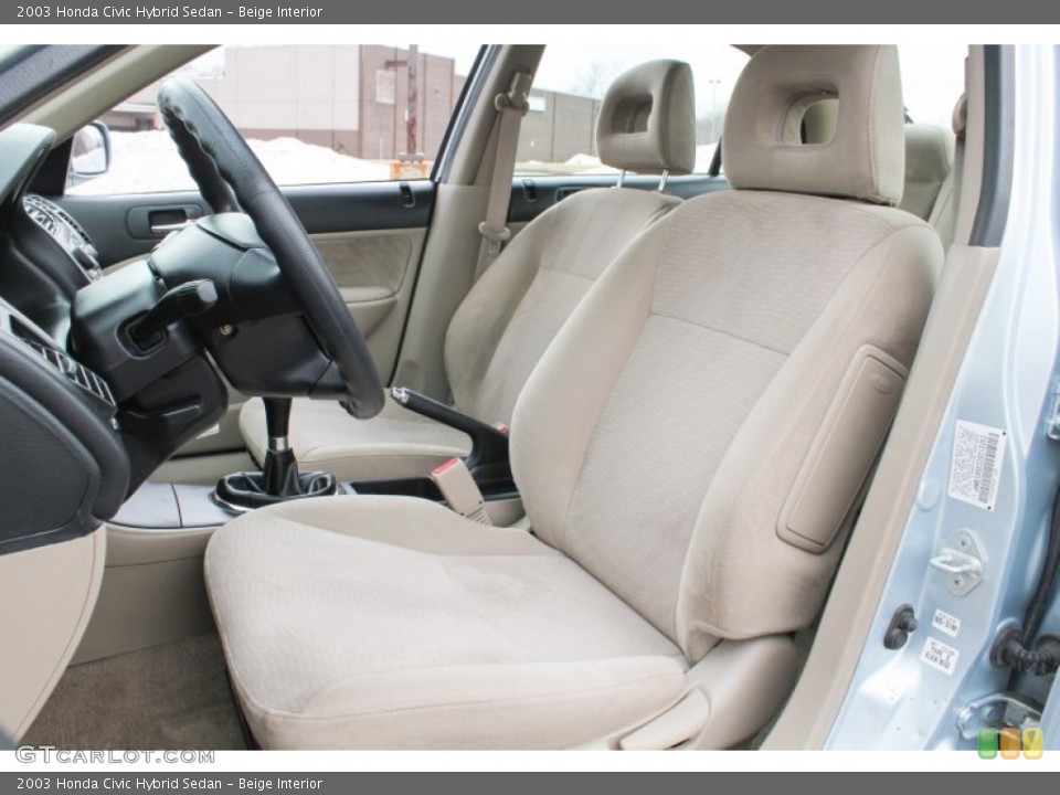 Beige Interior Front Seat for the 2003 Honda Civic Hybrid Sedan #77805691