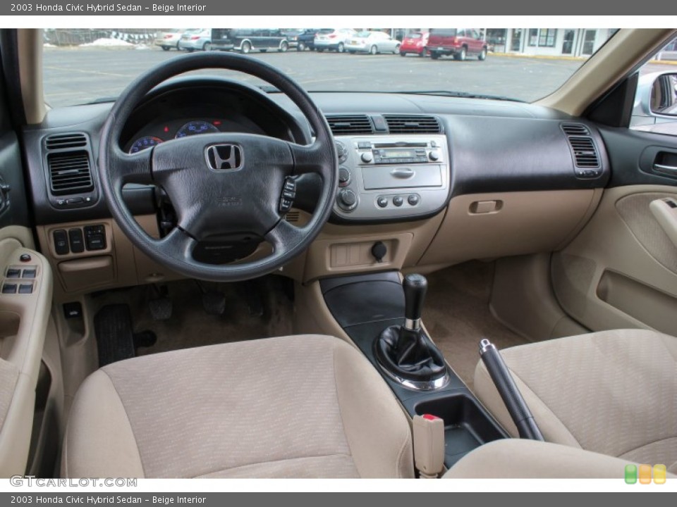 Beige Interior Prime Interior for the 2003 Honda Civic Hybrid Sedan #77805761