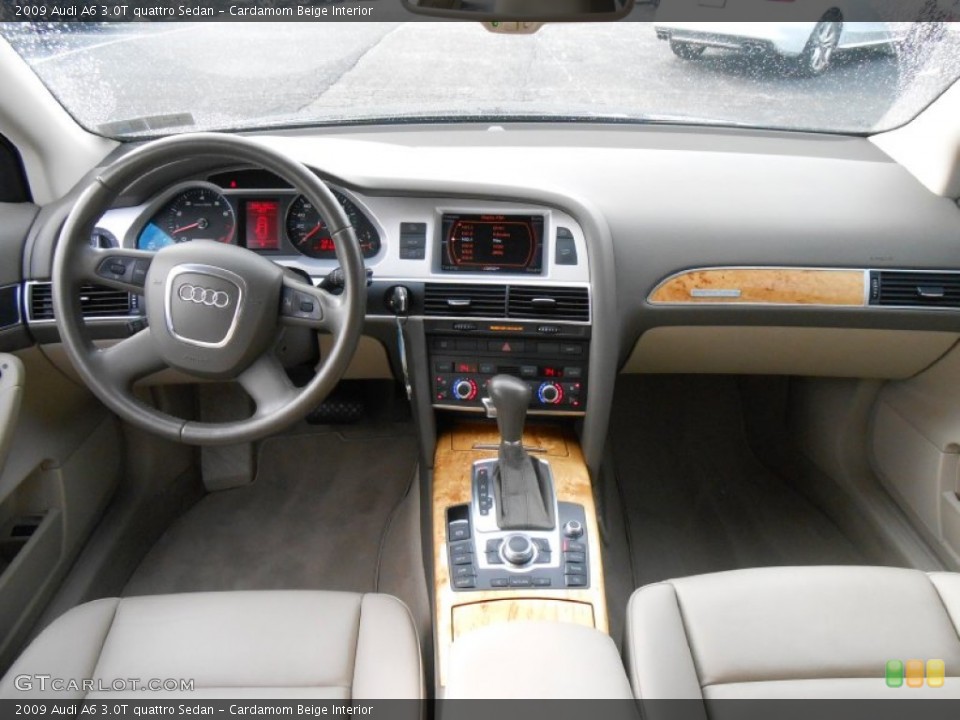 Cardamom Beige Interior Dashboard for the 2009 Audi A6 3.0T quattro Sedan #77806598