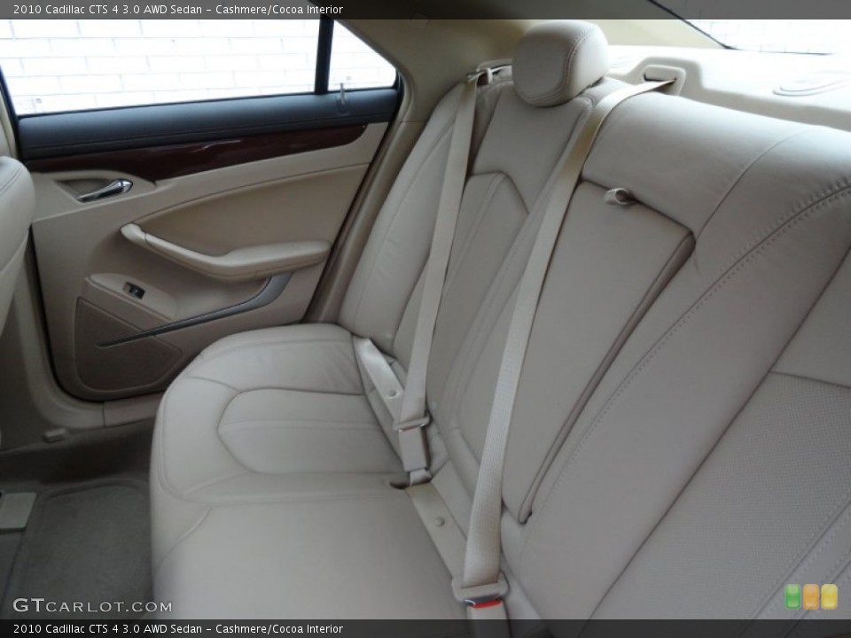 Cashmere/Cocoa Interior Rear Seat for the 2010 Cadillac CTS 4 3.0 AWD Sedan #77807750