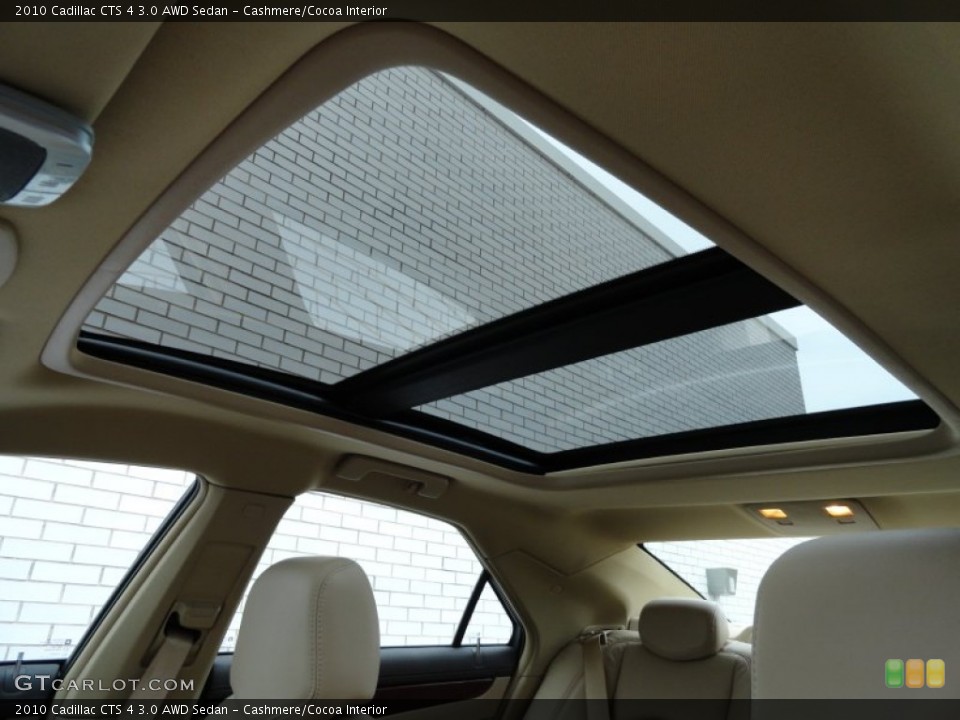 Cashmere/Cocoa Interior Sunroof for the 2010 Cadillac CTS 4 3.0 AWD Sedan #77807819