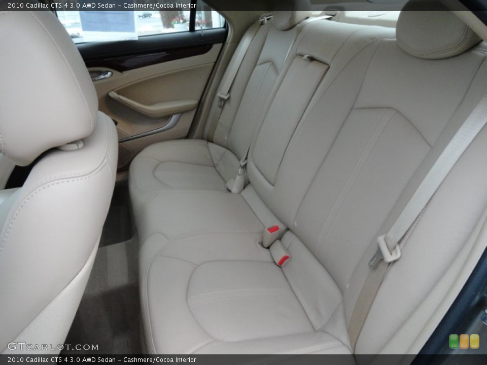 Cashmere/Cocoa Interior Rear Seat for the 2010 Cadillac CTS 4 3.0 AWD Sedan #77808109