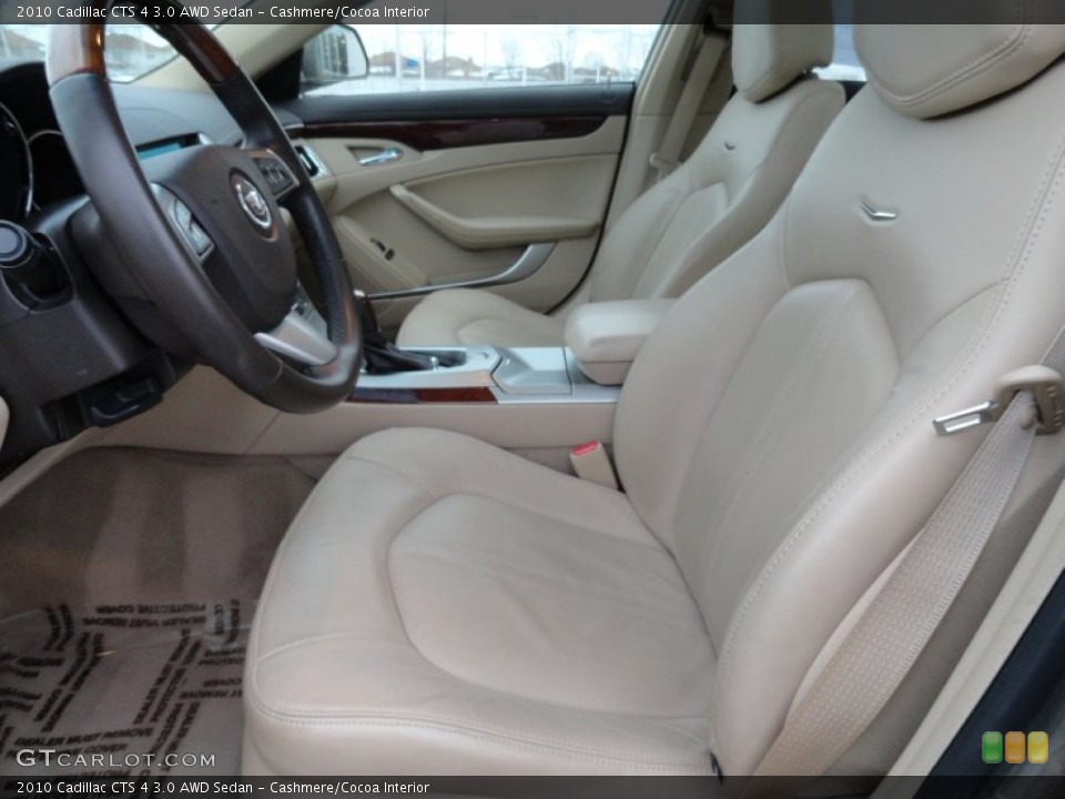 Cashmere/Cocoa Interior Front Seat for the 2010 Cadillac CTS 4 3.0 AWD Sedan #77808141