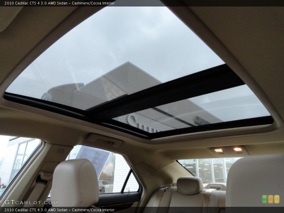 Cashmere/Cocoa Interior Sunroof for the 2010 Cadillac CTS 4 3.0 AWD Sedan #77808154