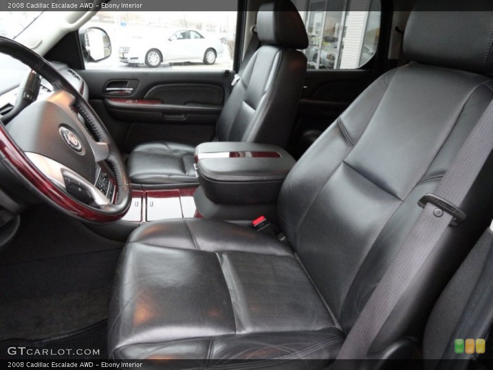 Ebony Interior Front Seat for the 2008 Cadillac Escalade AWD #77809202
