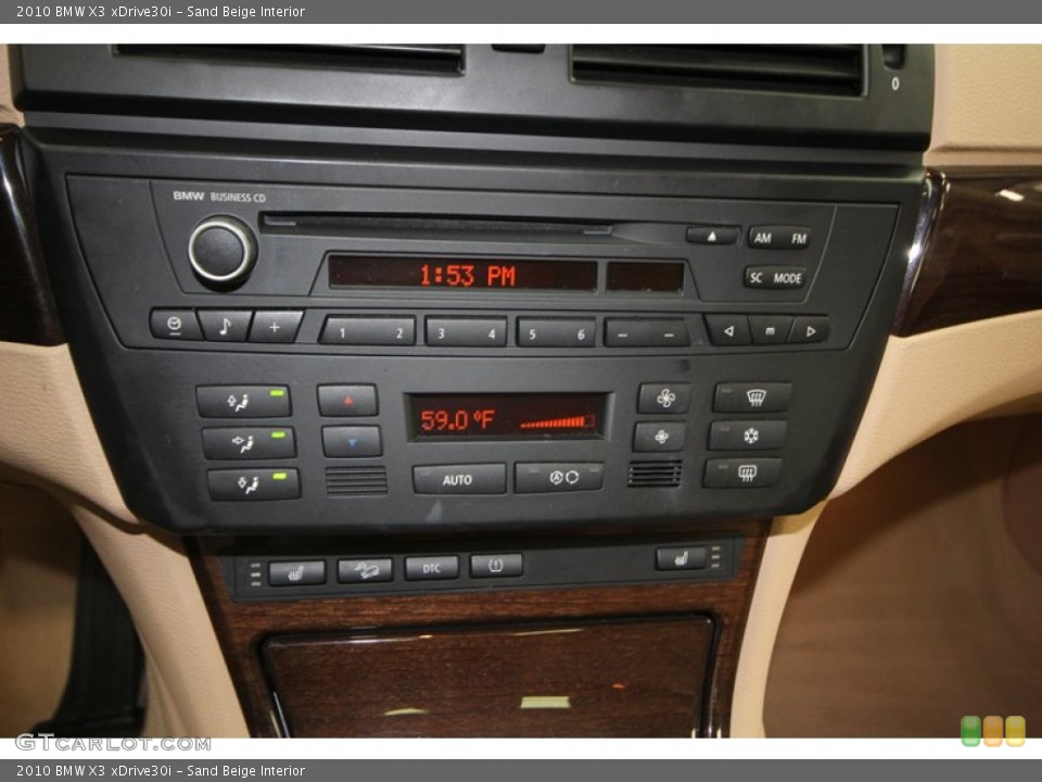 Sand Beige Interior Controls for the 2010 BMW X3 xDrive30i #77809295