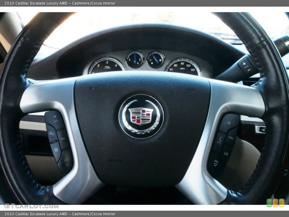Cashmere/Cocoa Interior Steering Wheel for the 2010 Cadillac Escalade Luxury AWD #77809991