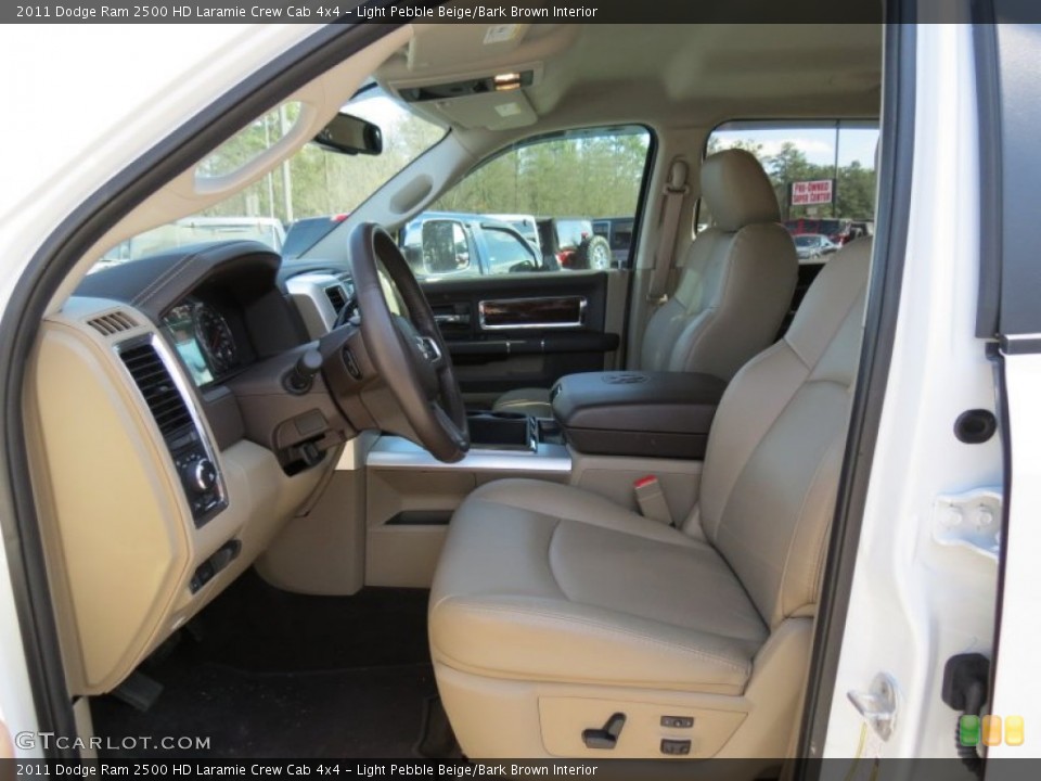 Light Pebble Beige/Bark Brown Interior Front Seat for the 2011 Dodge Ram 2500 HD Laramie Crew Cab 4x4 #77810084