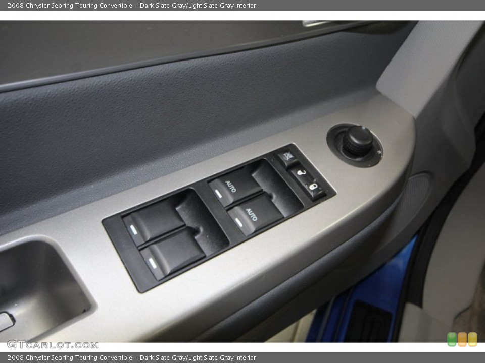 Dark Slate Gray/Light Slate Gray Interior Controls for the 2008 Chrysler Sebring Touring Convertible #77811176