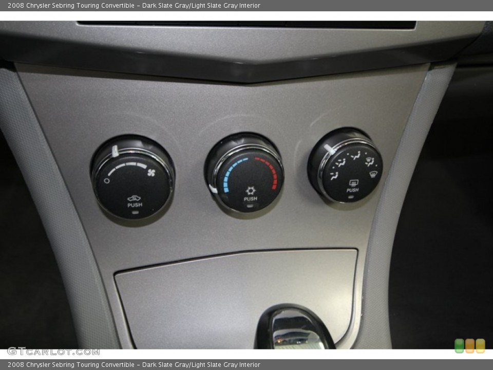 Dark Slate Gray/Light Slate Gray Interior Controls for the 2008 Chrysler Sebring Touring Convertible #77811218