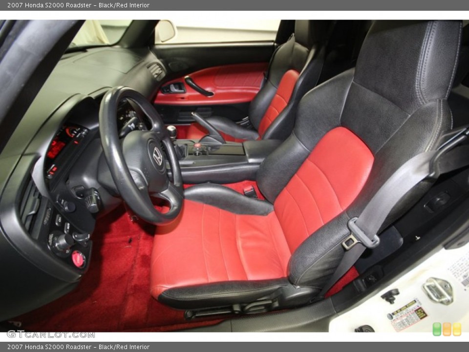Black/Red Interior Front Seat for the 2007 Honda S2000 Roadster #77813209