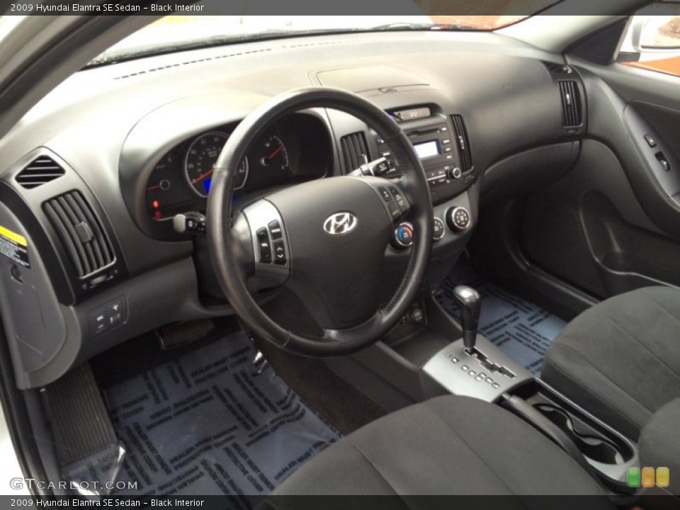 Black Interior Prime Interior for the 2009 Hyundai Elantra SE Sedan #77814578
