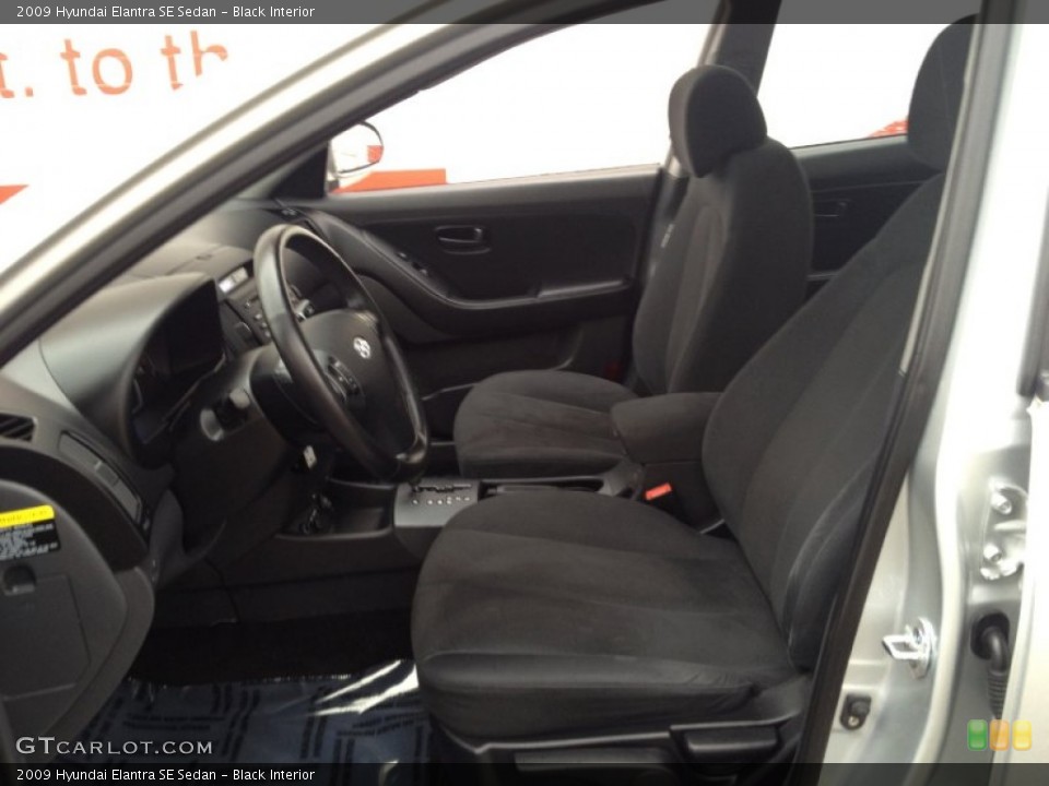 Black Interior Front Seat for the 2009 Hyundai Elantra SE Sedan #77814589