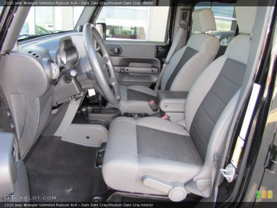 Dark Slate Gray/Medium Slate Gray Interior Front Seat for the 2010 Jeep Wrangler Unlimited Rubicon 4x4 #77816075